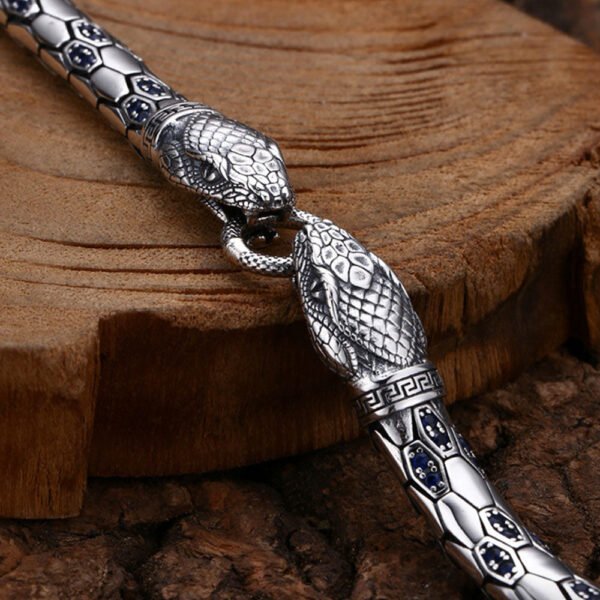 Men's Sterling Silver Snakes Chain Bracelet - Image 3