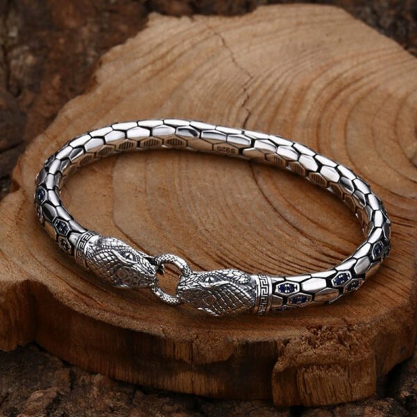 Men's Sterling Silver Snakes Chain Bracelet - Image 5