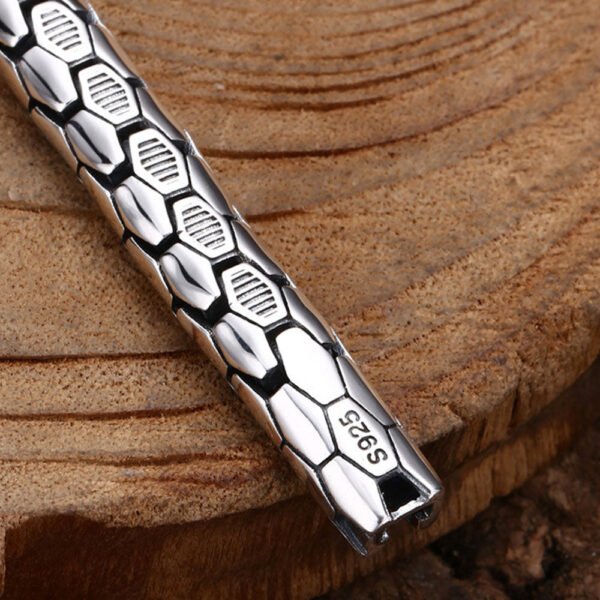 Men's Sterling Silver Snakes Chain Bracelet - Image 6