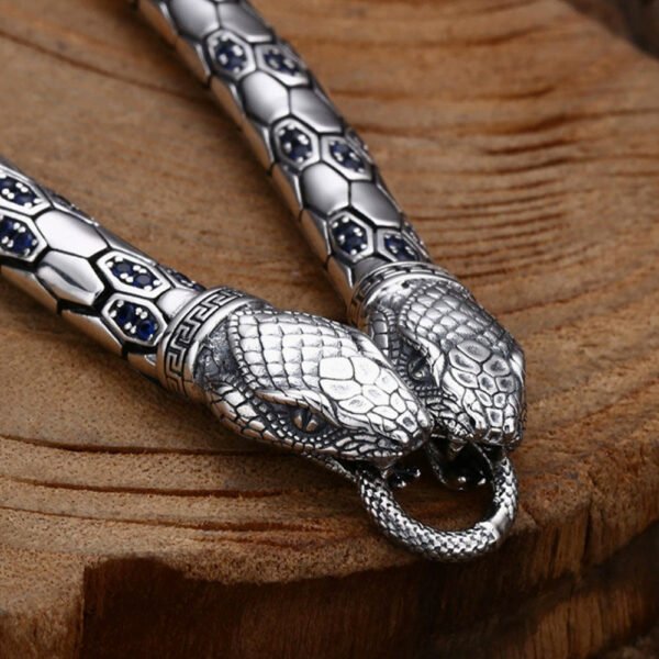 Men's Sterling Silver Snakes Chain Bracelet - Image 8