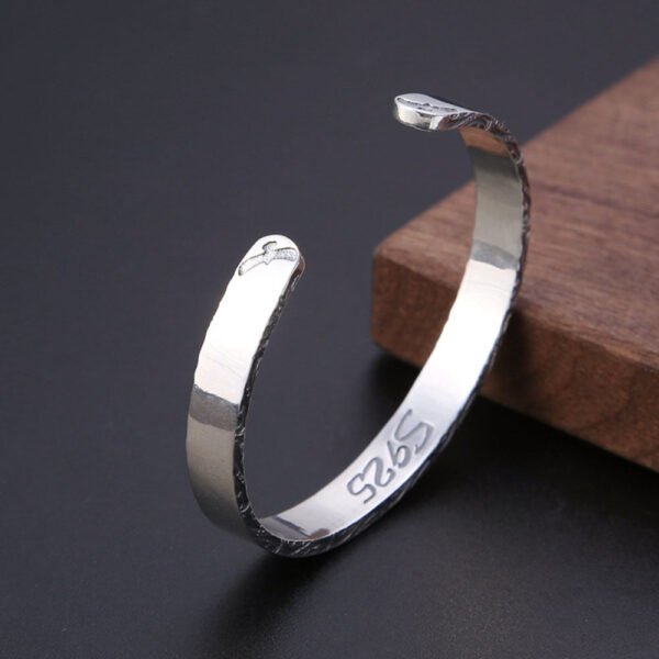Men's Sterling Silver Sun Rays Cuff Bracelet - Image 4