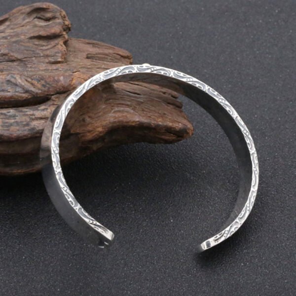 Men's Sterling Silver Sun Rays Cuff Bracelet - Image 6