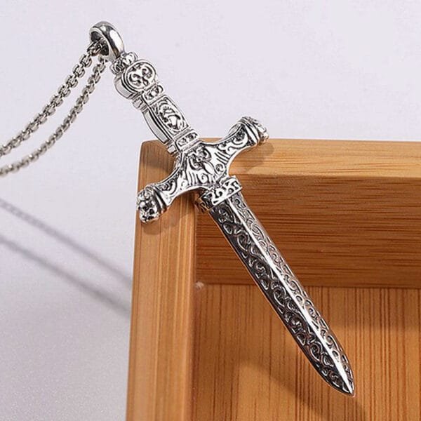 Men's Sterling Silver Sword Pendant Necklace