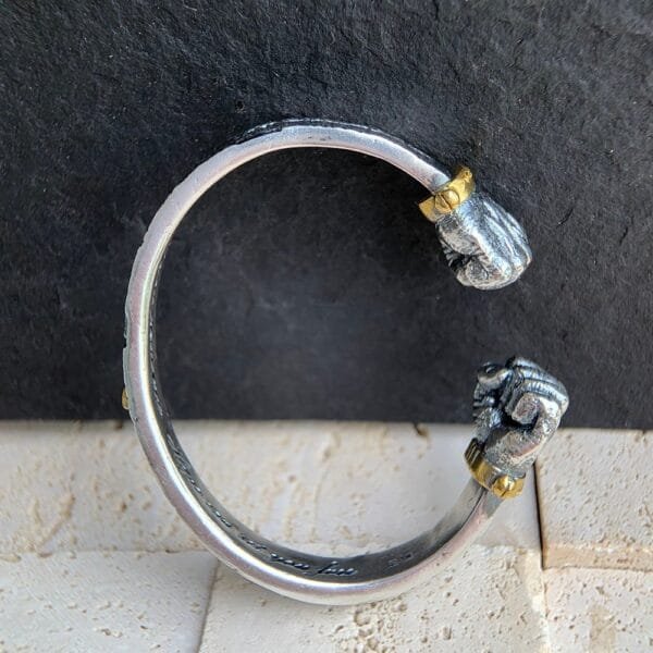 Men's Fine Silver Fists Cuff Bracelet - Image 4