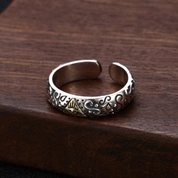 Sterling Silver All-Seeing Eye Slim Ring - Image 3