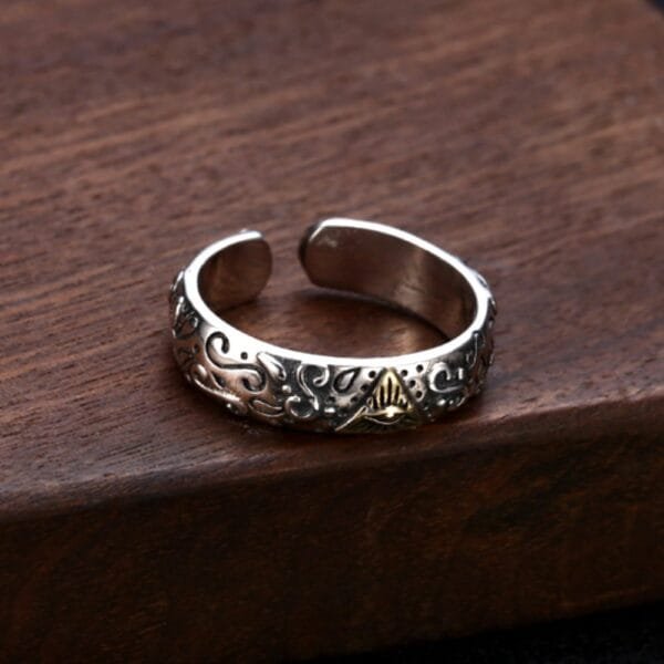 Sterling Silver All-Seeing Eye Slim Ring - Image 5