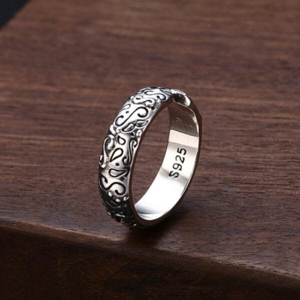 Sterling Silver All-Seeing Eye Slim Ring - Image 6