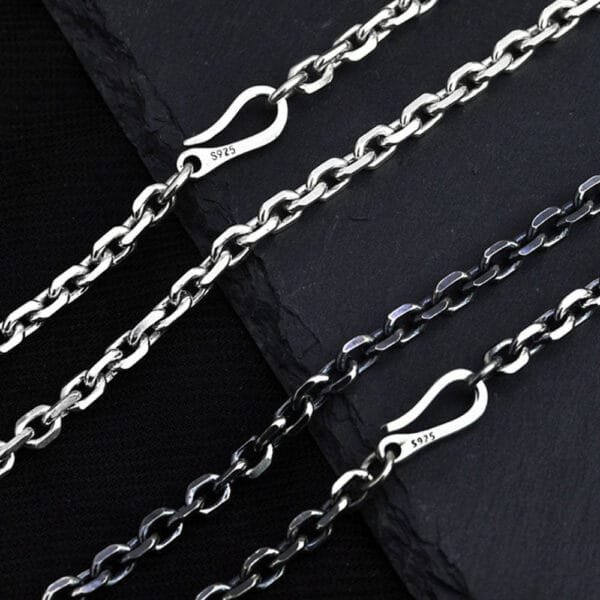 2.5-5 mm Men's Sterling Silver Anchor Link Chain 18"-28"