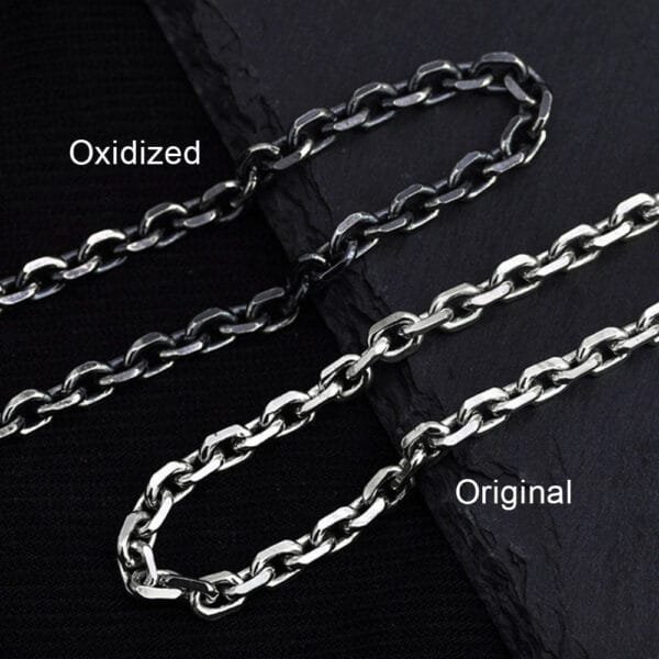 2.5-5 mm Men's Sterling Silver Anchor Link Chain 18"-28" - Image 2