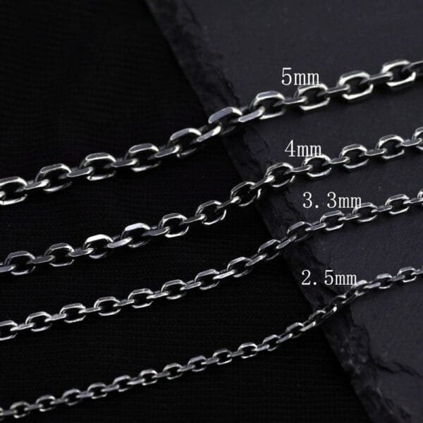 2.5-5 mm Men's Sterling Silver Anchor Link Chain 18"-28" - Image 4