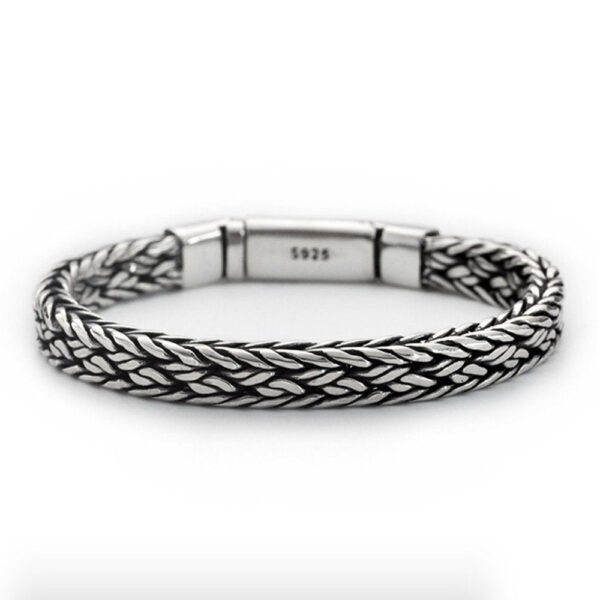 Men's Sterling Silver Braided Chain Bracelet - Image 2