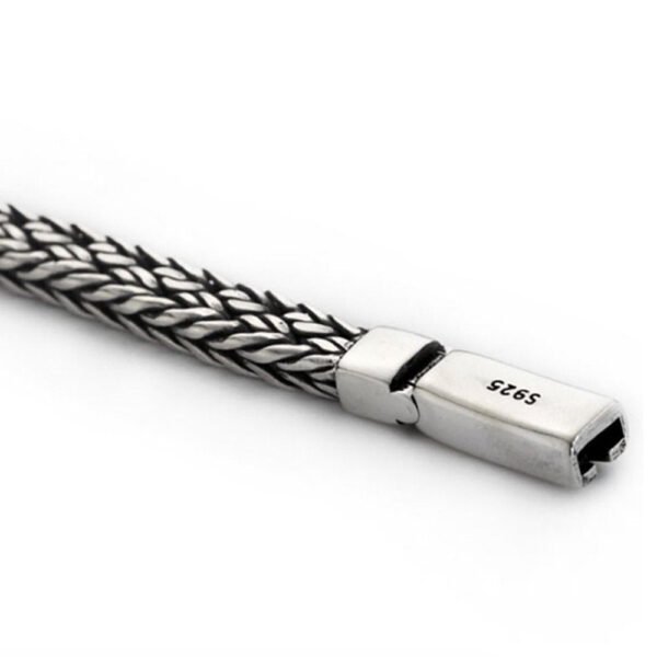 Men's Sterling Silver Braided Chain Bracelet - Image 3