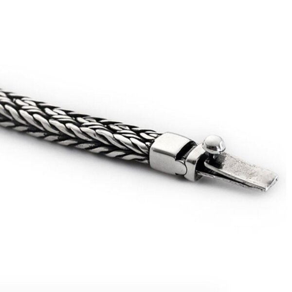 Men's Sterling Silver Braided Chain Bracelet - Image 4