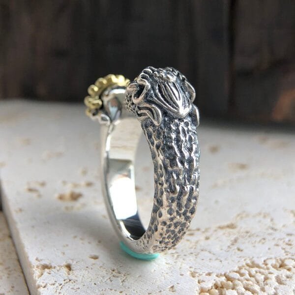 Men's Sterling Silver Buddha and Devil Ring - Image 3