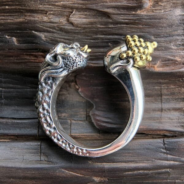 Men's Sterling Silver Buddha and Devil Ring - Image 6