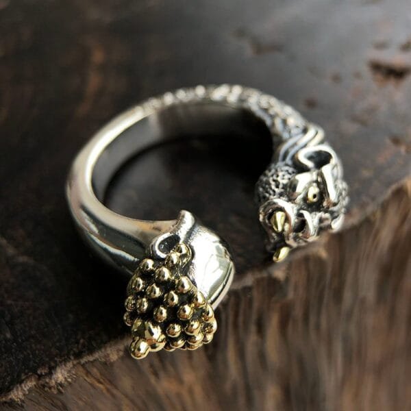Men's Sterling Silver Buddha and Devil Ring - Image 7