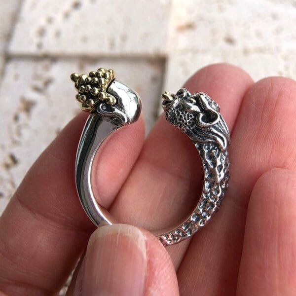Men's Sterling Silver Buddha and Devil Ring - Image 8