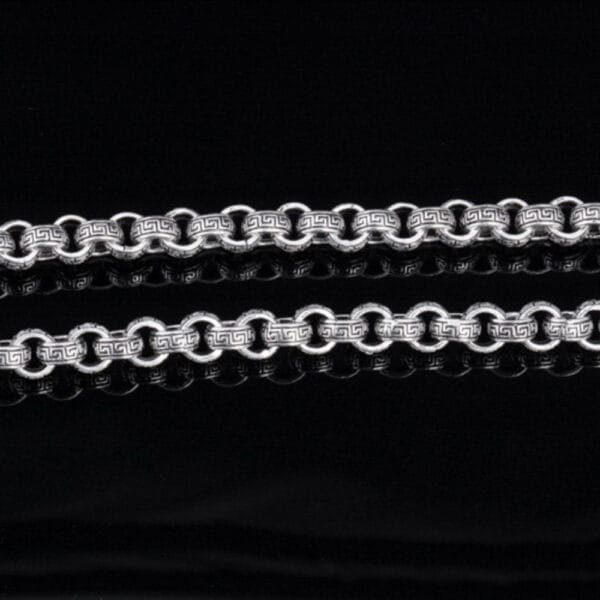 8 mm Men's Sterling Silver Dragon Heads Rolo Chain 20"-24" - Image 4