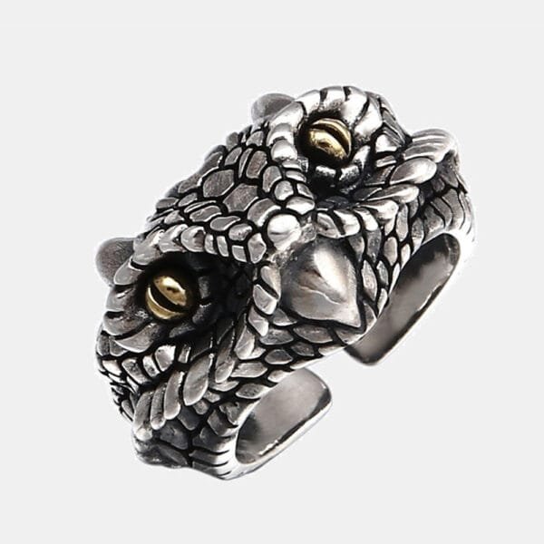 Men's Sterling Silver Cobra Wrap Ring - Image 2
