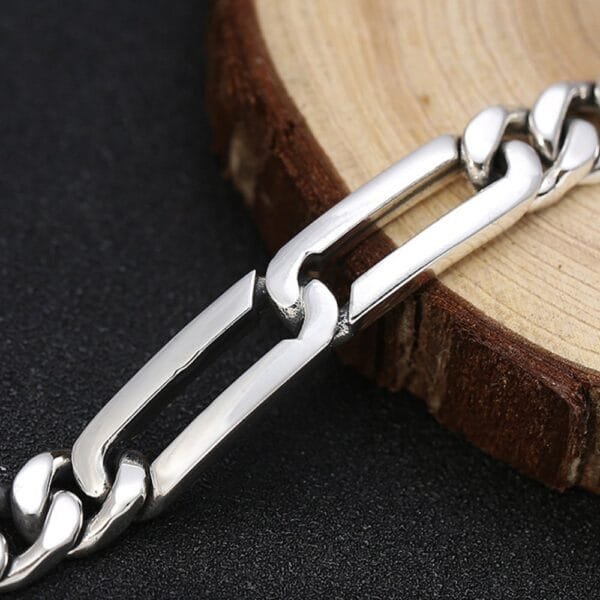 Men's Sterling Silver Cuban Chain Bracelet - Image 2
