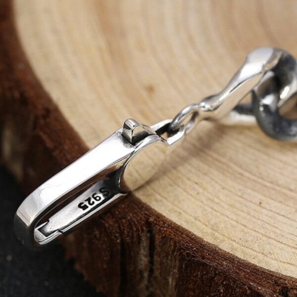 Men's Sterling Silver Cuban Chain Bracelet - Image 3