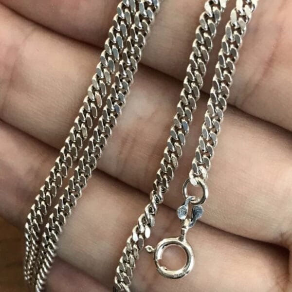 3 mm Men's Sterling Silver Curb Chain 18??-20" - Image 6