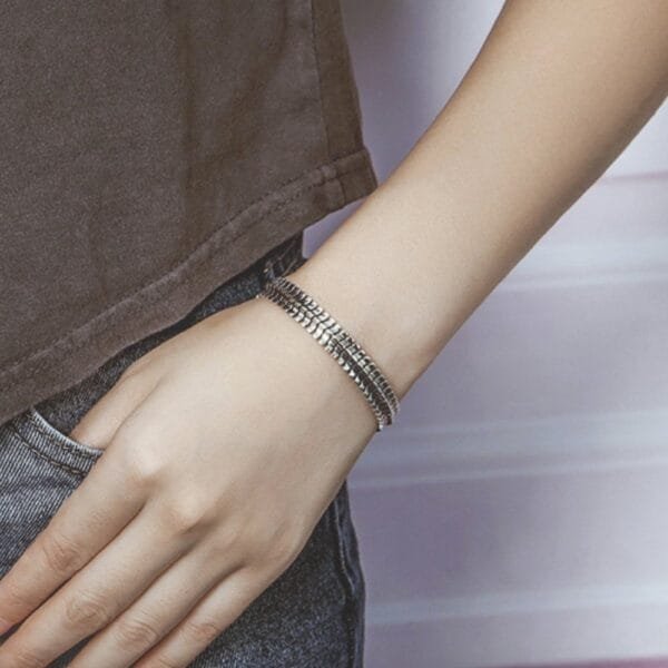 Men's Sterling Silver Dragon Bone Cuff Bracelet - Image 6