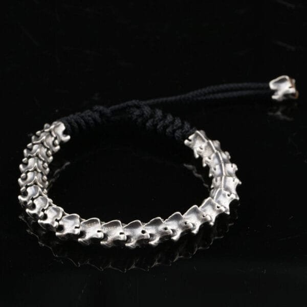 Men's Sterling Silver Dragon Bones Braided Bracelet - Image 3