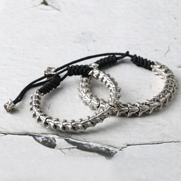 Men's Sterling Silver Dragon Bones Braided Bracelet - Image 5