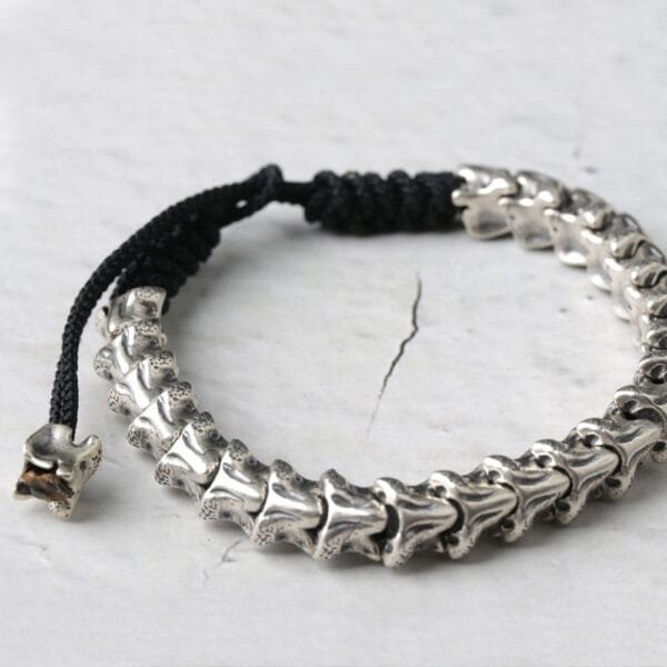 Men's Sterling Silver Dragon Bones Braided Bracelet - Image 7