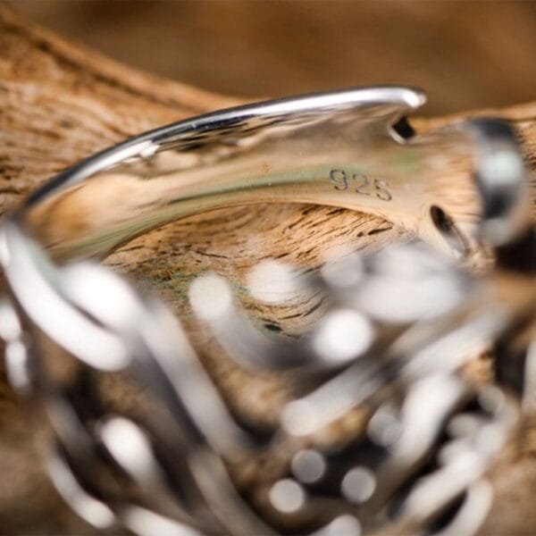 Men's Sterling Silver Dragon Wrap Ring - Image 6