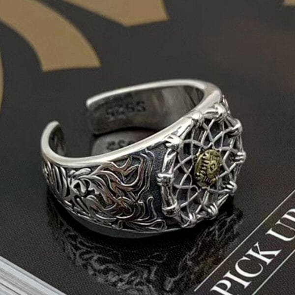 Men's Sterling Silver Dreamcatcher Ring - Image 3