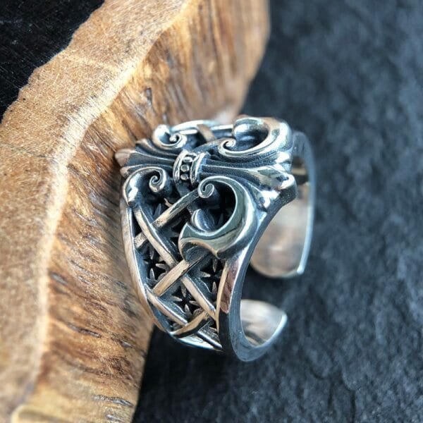 Men's Sterling Silver Fleur De Lis Ring - Image 4