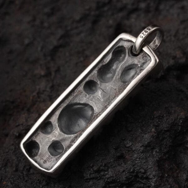 Men's Sterling Silver Handmade Skulls Tag Pendant Necklace - Image 5