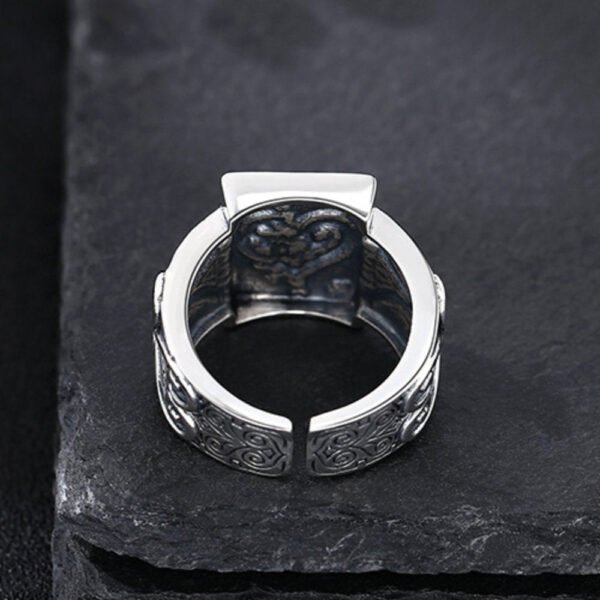 Men's Sterling Silver Heart Poker Ring - Image 5