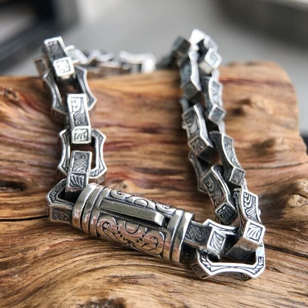 Men's Sterling Silver Ivy Link Chain Bracelet - Image 6