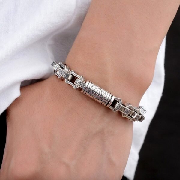 Men's Sterling Silver Ivy Link Chain Bracelet - Image 8