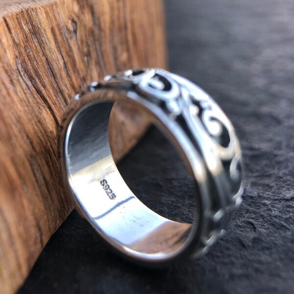 Men's Sterling Silver Ivy Spinner Ring - Image 6
