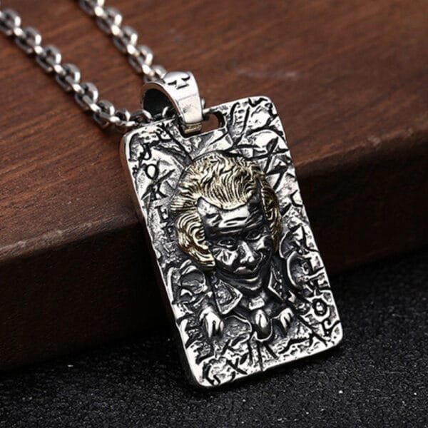 Men's Sterling Silver Joker Tag Necklace - Image 3