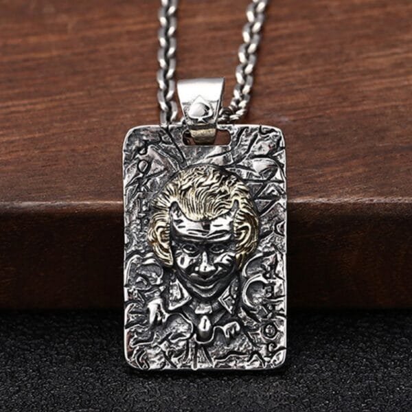 Men's Sterling Silver Joker Tag Necklace - Image 5