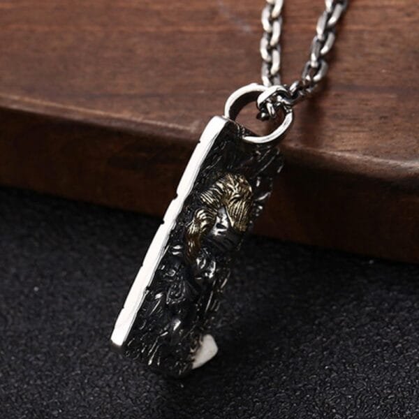 Men's Sterling Silver Joker Tag Necklace - Image 6
