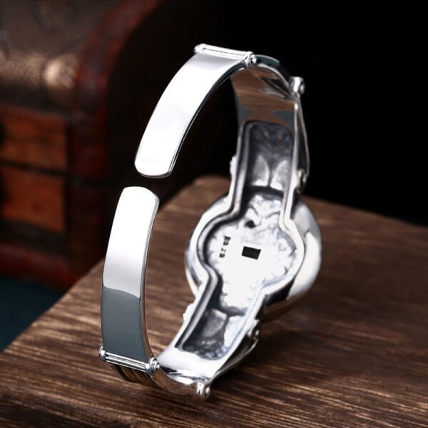 Men's Sterling Silver Lion Cuff Bracelet - Image 6