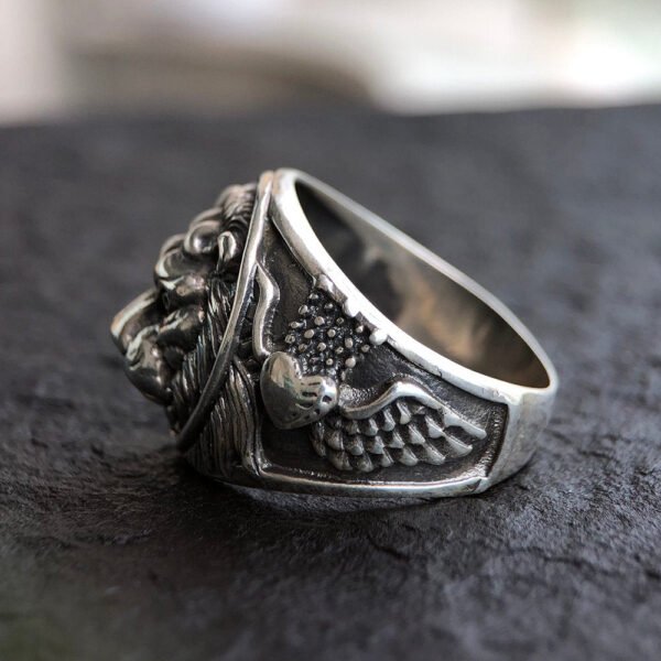 Men's Sterling Silver Lion Ring - Image 4