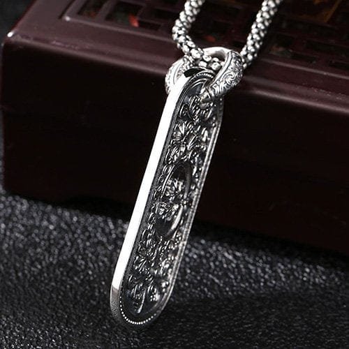 Men's Sterling Silver Lion Tag Necklace - Image 3