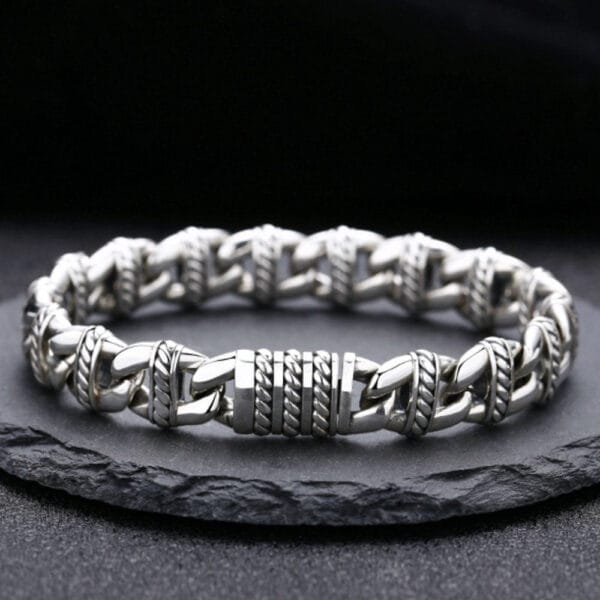 Men's Sterling Silver Mariner Chain Bracelet - Image 2