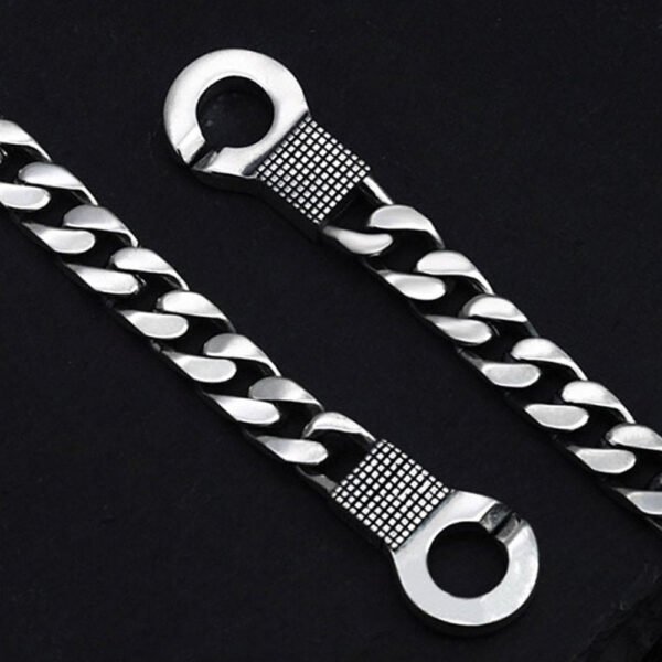 Men's Sterling Silver Minimalist Cuban Chain Bracelet - Image 4