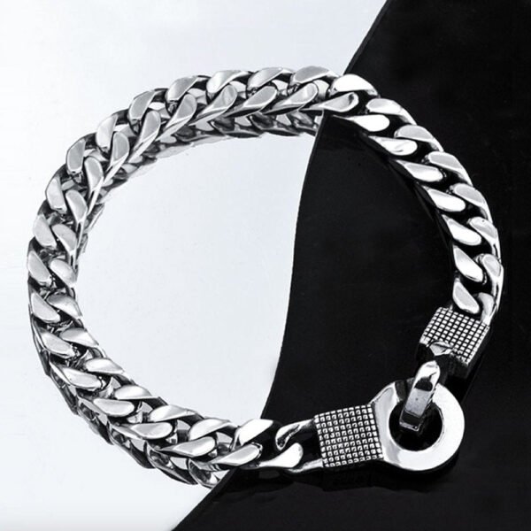 Men's Sterling Silver Minimalist Cuban Chain Bracelet - Image 8