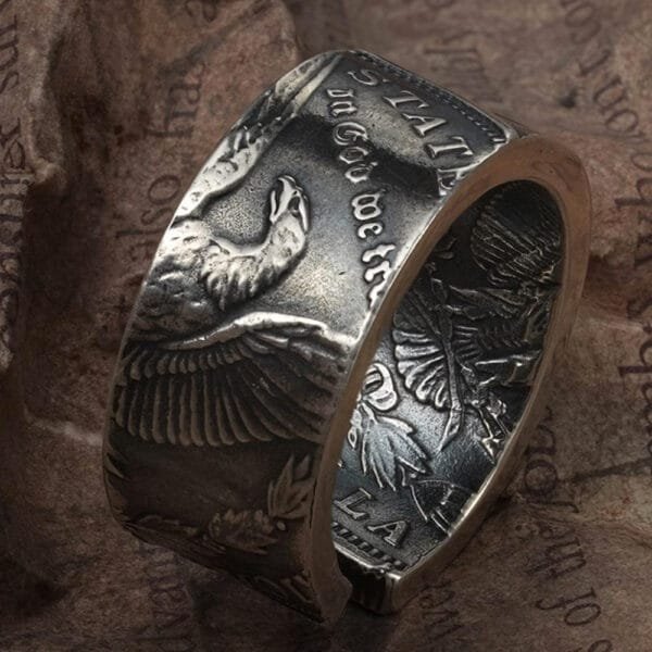 Men's Sterling Silver Morgan Dollar Coin Ring - Image 4