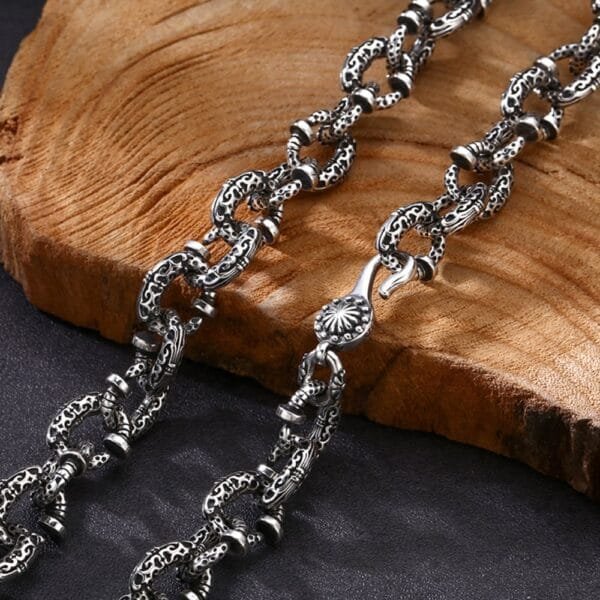 Men's Sterling Silver Nail Link Chain 18"-24" - Image 2