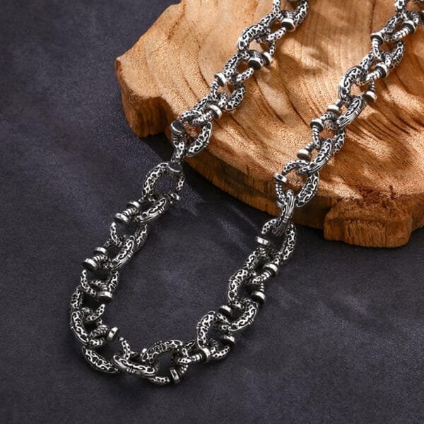 Men's Sterling Silver Nail Link Chain 18"-24" - Image 3